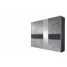 Korbach Stone Grey & Metallic Grey 261cm Sliding Door Wardrobe