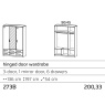 Stuttgart Soft Grey/Alpine White 197cm Height 3 Door Combination Wardrobe