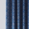 Catherine Lansfield Signature Art Deco Pearl Lined Eyelet Curtains 66x72- Navy Blue