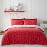 Catherine Lansfield Christmas Candy Cane White/Red Duvet Set