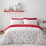 Catherine Lansfield Christmas Candy Cane White/Red Duvet Set
