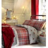 Dreams & Drapes Robin Brushed Cotton Grey & Red Duvet Cover