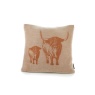 Deyongs Highland Cows Acrylic Filled Cushion - Paprika