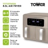 Tower T17137MSH Vortx 8.5L Dual Basket Air Fryer - Latte