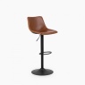 Oregon Height Adjustable Faux Leather Swivel Bar Stool - Brandy