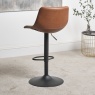 Oregon Height Adjustable Faux Leather Swivel Bar Stool - Brandy