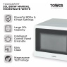 Tower T24042WHT 800W Manual Solo Microwave 20L - White