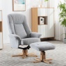 Leon Swivel Chair And Stool Set In Cloud Fabric