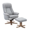 Side view of Leon Swivel Chair And Stool Set In Cloud Fabric