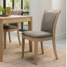 Jasper Oak Pair of Upholstered Dining Chairs - Mocha