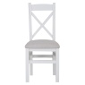 Easton Cross Back Dining Chair With Fabric Seat - White
