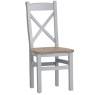 Easton Cross Back Dining Chair With Wooden Seat - Grey