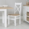 Easton Cross Back Dining Chair With Wooden Seat - White