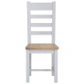 Easton Ladder Back Dining Chair With Wooden Seat - Grey