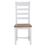 Easton Ladder Back Dining Chair With Wooden Seat - White