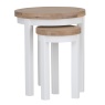 Easton Round Nest of 2 Tables - White
