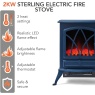 Warmlite WL46018MB Stirling 2kW Electric Stove Fire - Midnight Blue