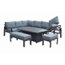Supremo Melbury Corner Set With Recliner Chaise & Rectangular Adjustable Table - Grey