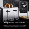 Tower T20086BLK Sera 4 Slice Toaster - Black Smoked