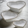 Beaded Heart Bowls Set Of 3