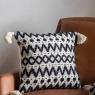 Downtown Tufted Square Filled Cushion - Black/Cream