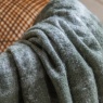 Downtown Check Faux Mohair Throw - Olive