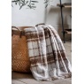 Check Faux Mohair Throw - Tan