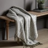 Herringbone Faux Mohair Throw - Olive