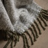 Herringbone Faux Mohair Throw - Olive