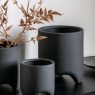 Downtown Jax Small Textured Planter - Black