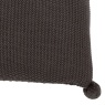 Downtown Moss Stitch PomPom Filled Cushion - Charcoal