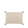 Downtown Moss Stitch PomPom Filled Cushion - Natural