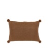 Downtown Moss Stitch PomPom Filled Cushion - Tan