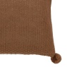 Downtown Moss Stitch PomPom Filled Cushion - Tan