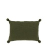 Downtown Moss Stitch PomPom Filled Cushion - Olive