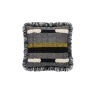 Tufted Blocks Filled Cushion with Fringe - Black/Grey