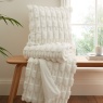 Bianca Carved Faux Fur Filled Cushion 50cm - Cream