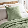 Bianca Quilted Lines Filled Cushion 55cm - Sage