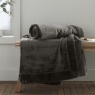 Catherine Lansfield Velvet & Faux Fur Throw 150x200cm - Charcoal