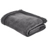 Catherine Lansfield Velvet & Faux Fur Throw 150x200cm - Charcoal