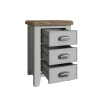 Downtown Hexham Painted Grey 3 Drawer Bedside Cabinet