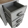 Downtown Hexham Painted Grey 3 Drawer Bedside Cabinet