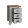 Downtown Hexham Painted Grey Large 3 Drawer Bedside Cabinet