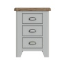 Downtown Hexham Painted Grey Large 3 Drawer Bedside Cabinet
