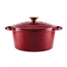 Barbary & Oak 24cm Round Cast Iron Casserole - Red