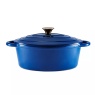 Barbary & Oak 29cm Oval Cast Iron Casserole - Blue