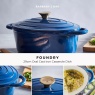 Barbary & Oak 29cm Oval Cast Iron Casserole - Blue