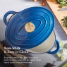 Barbary & Oak 29cm Oval Cast Iron Casserole - Blue