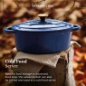 Barbary & Oak 29cm Oval Cast Iron Casserole - Blue