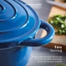 Barbary & Oak 29cm Oval Cast Iron Casserole - Blue